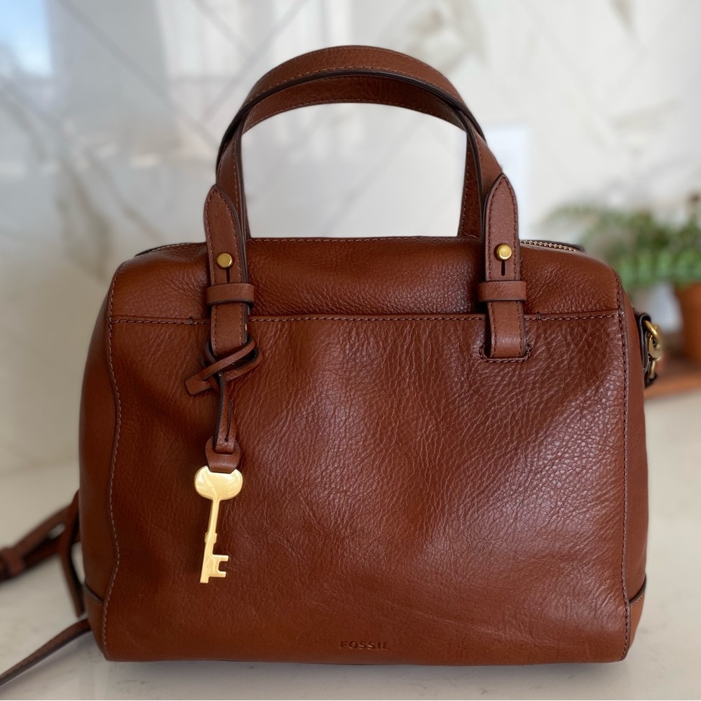 Fossil Rachel Satchel in Cognac Leather